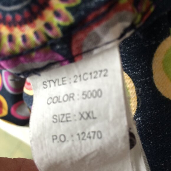 Desigual Mens Button Shirt 2XL Black Multicolor Floral Circle Print Long Sleeve - Picture 8 of 8